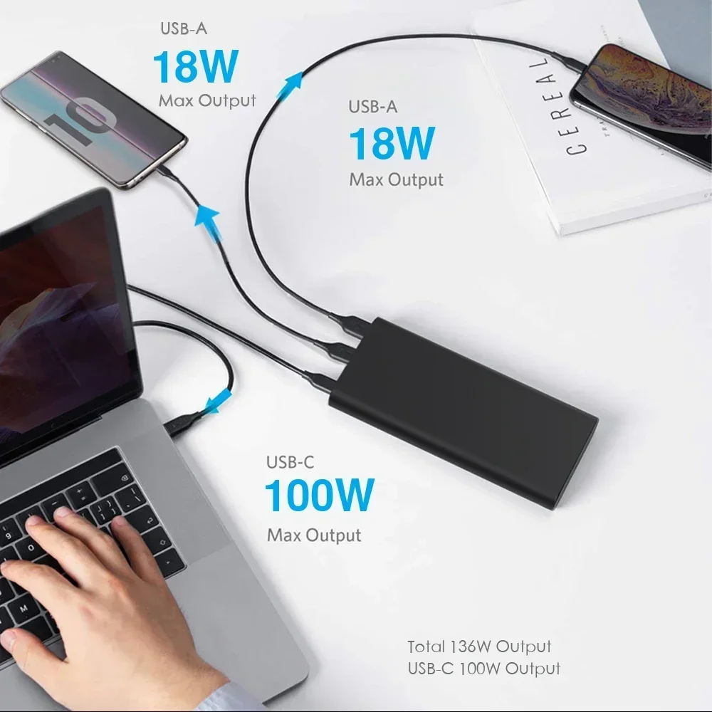 New trendy 2023 Portable Laptop Charger 26800mAh 100W PD Power Bank 25000mah fast charging for Xiaomi