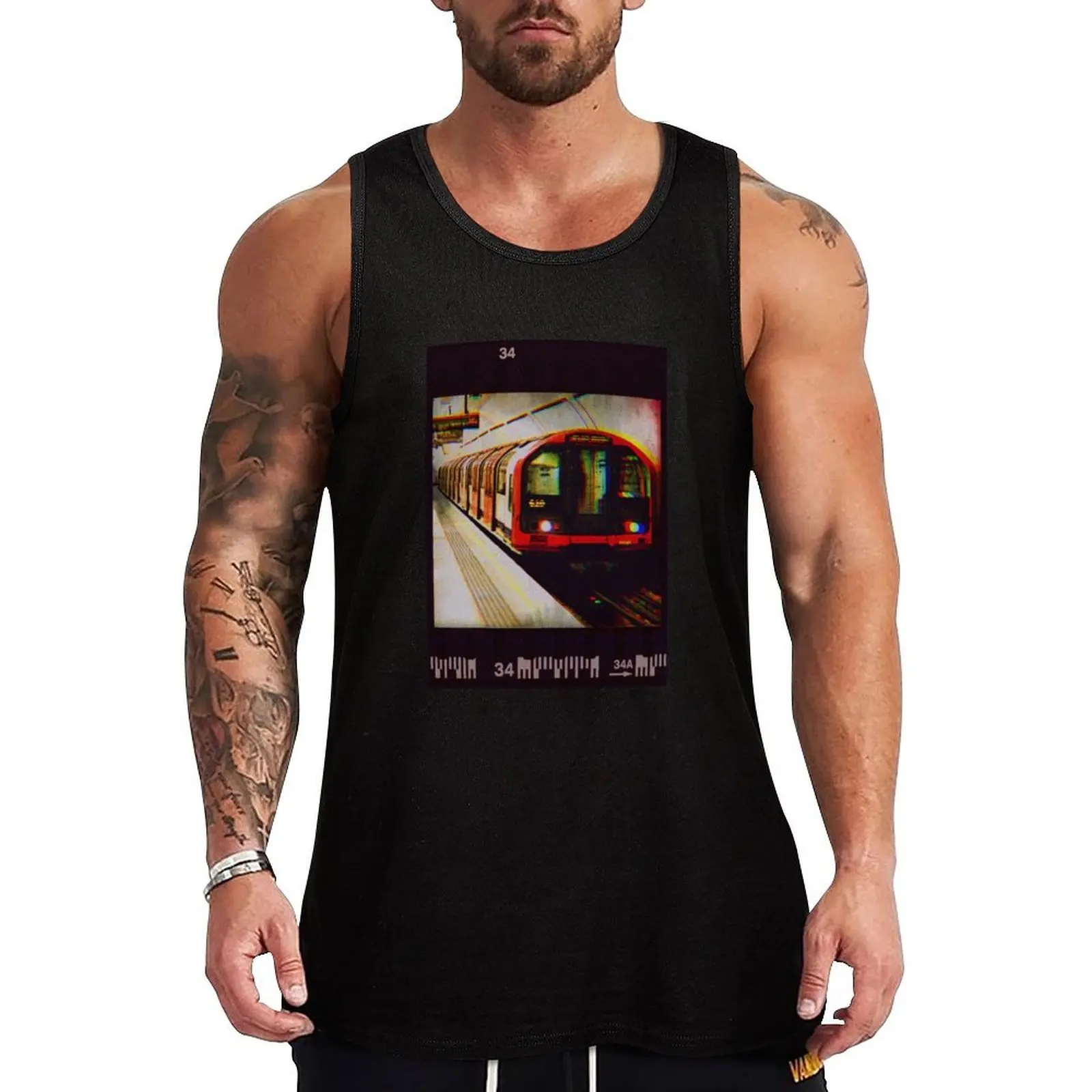 

London Underground Train Film Photograph Tank Top Men's gym t-shirt summer clothes T-shirts men muscular man