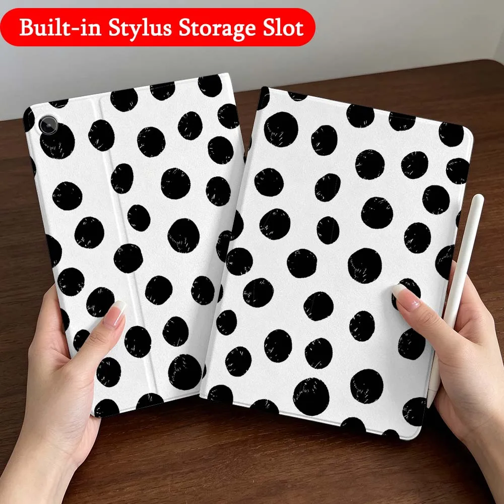 Creative Striped Dots For Samsung Galaxy Tab A7 A8 A9 A11 S6 S7 S8 S9 S10 S11 FE Plus Folding Automatic Sleep/Make Tablet Case