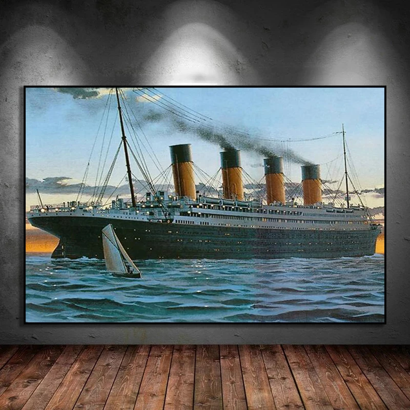 The Boat In Titanic Classic Movie Abstract Canvas Painting Poster and Print Wall Art Picture for Living Room Home Decor Cuadros