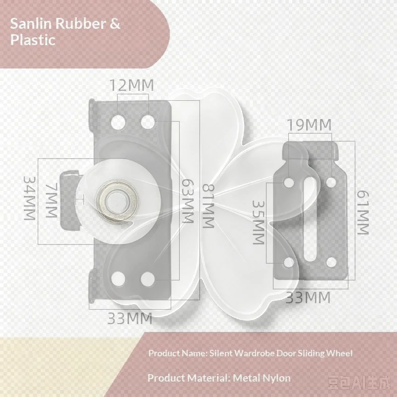Heavy Duty Sliding Door Roller Smooth Nylon Wheel Sturdy Metal Bracket Quiet Glide for Closet Wardrobe Door Hardware