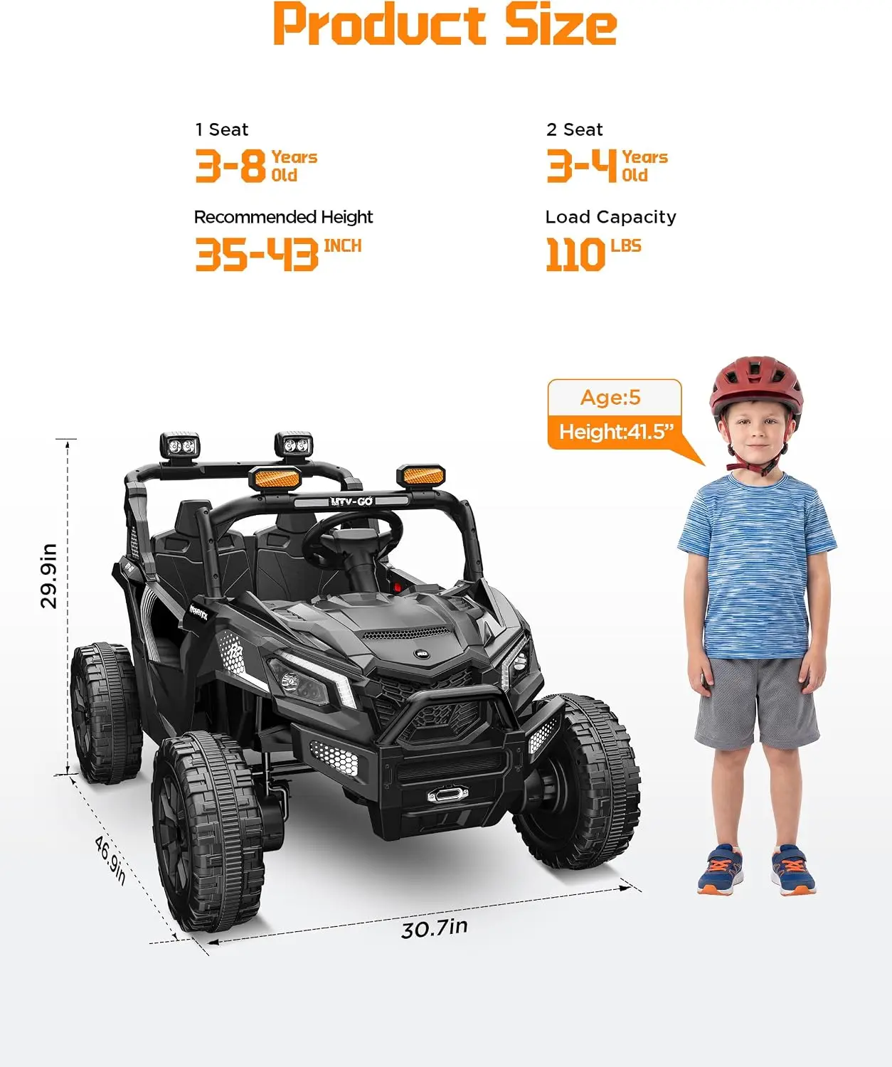 24V Remote Control Ride on Cars for Kids 800W Toddler Electric Car Two Seater Ride on Toys with LED Lights, Music, 3 Speed Mode,