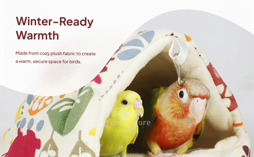 Parrot Cage Birds Hanging Nest Hut Sleeping Bed Finch Cage Shed Tent Hammock for Finches Parrot Lovebirds Budgies Macaw