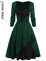 S-5XL Gothic na co dzień kobiety sukienka Vintage 50s 60s Rockabilly koronkowa huśtawka Pin Up Party sukienki elegancka tunika Vestidos Drop Shipping