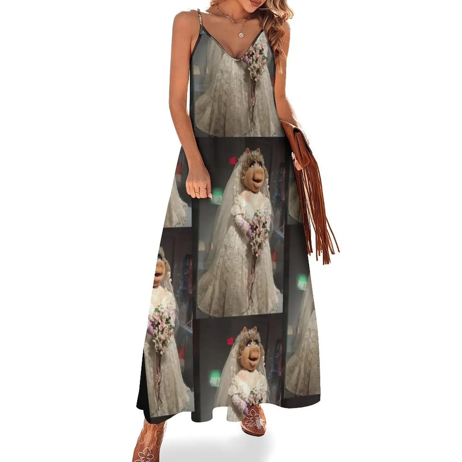 Miss Piggy the Bride Sleeveless Dress women's evening dresses dress dresses