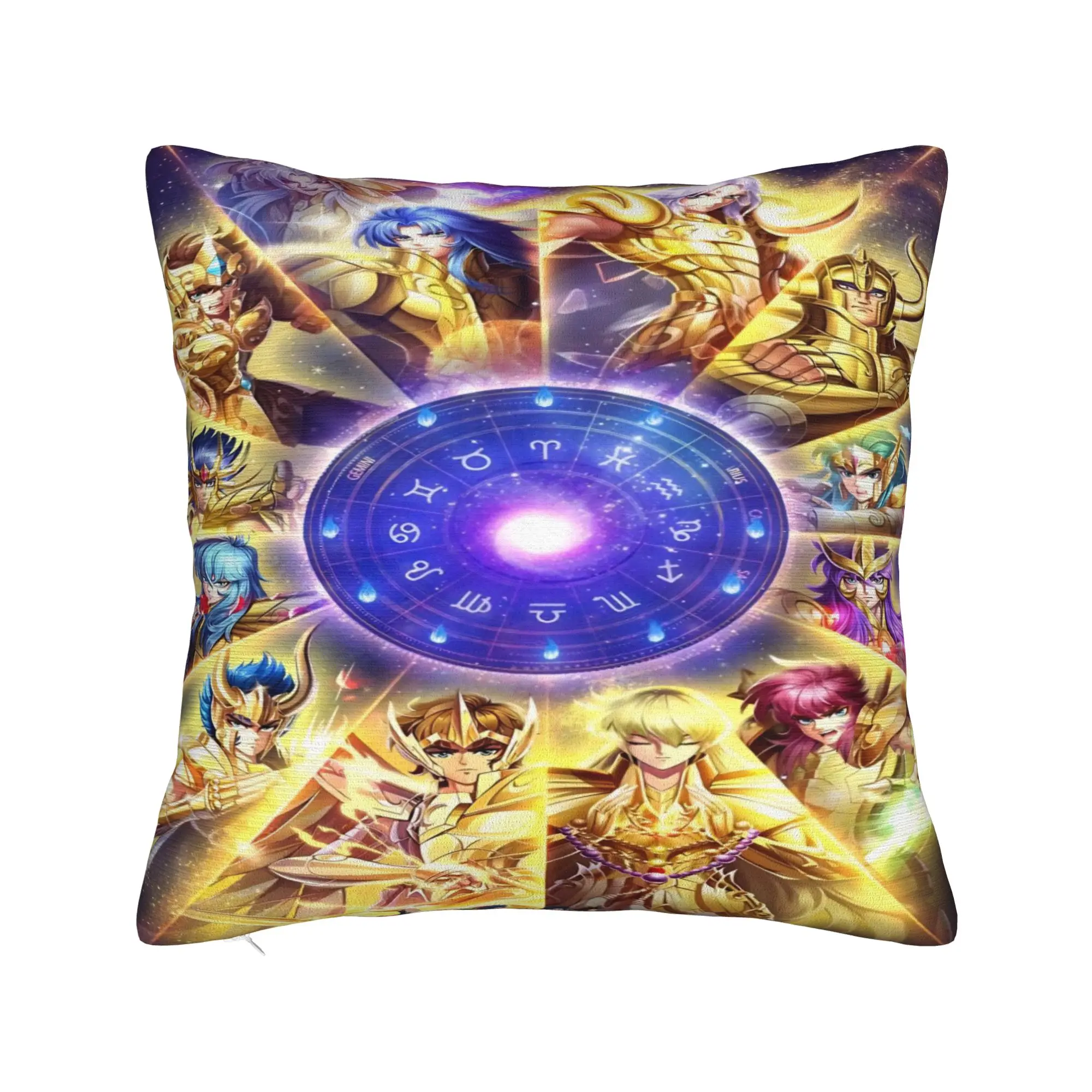 Pillow Cover Saint Seiya Gold Saint  Novelty Pillow Case For Sofa Bedroom Home Decor Pillowcases