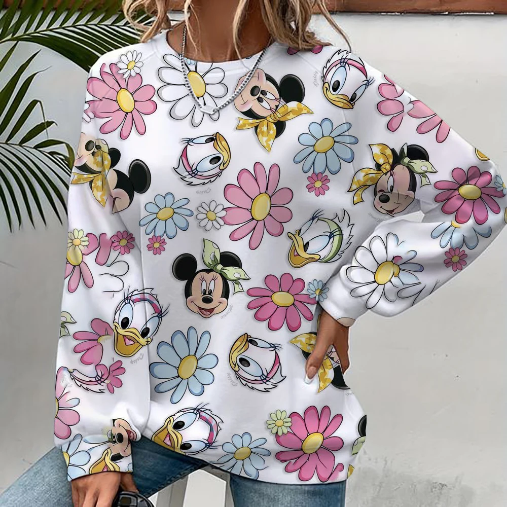 Disney Women Hoodies and Sweatshirts Mickey Mouse Fall Spring Sweatshirts Fall Spring Harajuku Long Sleeve Hoodie Clothes