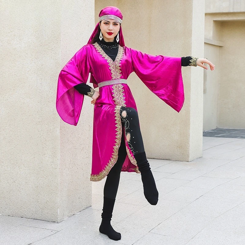 Maßgeschneidertes Bauchtanzkleid, Volkskostüme, Dabke D Diego, Wettbewerb, Gruppe, Performance-Kleid, indische arabische Robe, Falda-Bauchtanz