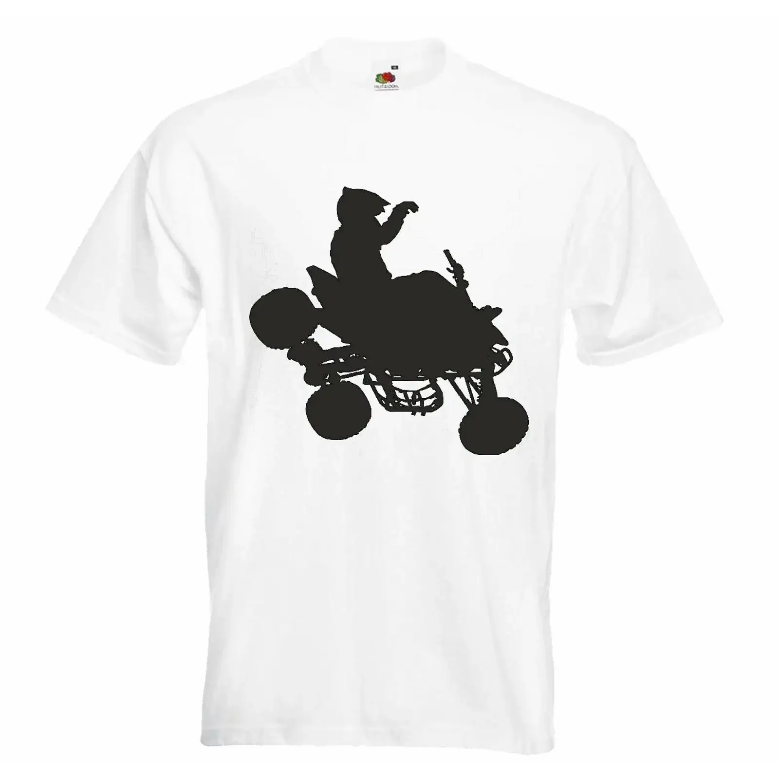 T Shirt QUAD SILHOUETTE RACE RACING FORMEL MOTOR TEAM SPEED SPEEDWAY CLASSIC vintage Washed Casual graphic