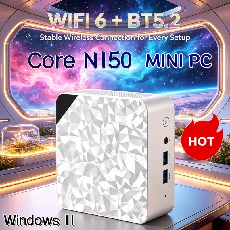 2026 File-fast Core N150 MINI PC Windows 11 Smooth Touch Pocket Sized Workstation RAM 1TB SSD WIFI 6 BT5.2 4K HD Mini Gaming
