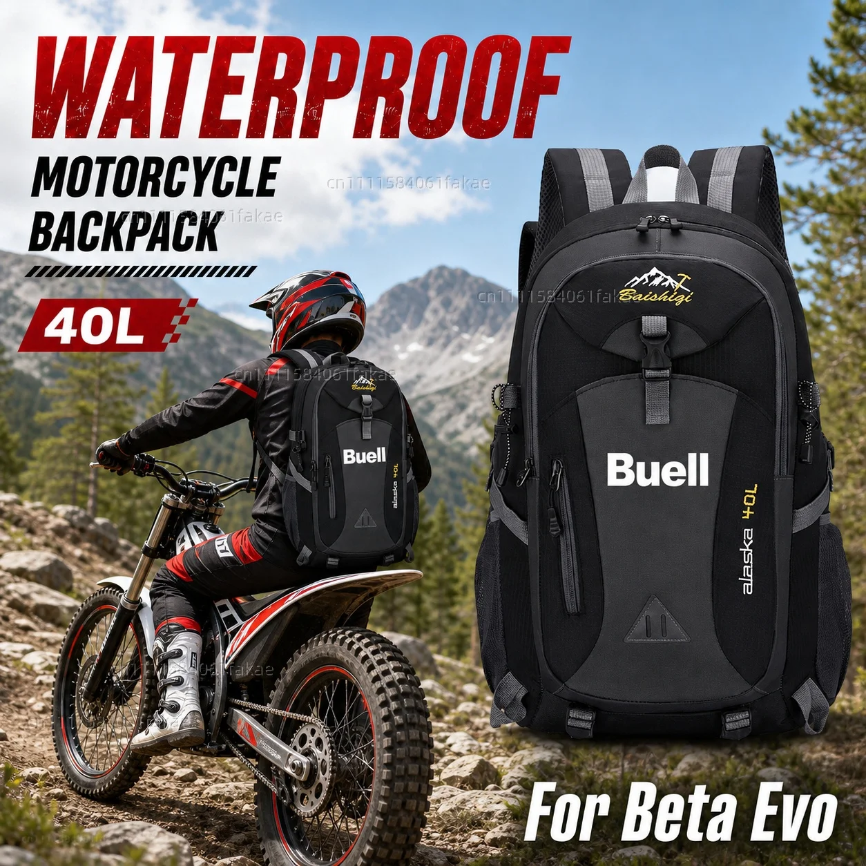 

For Buell 1125R 1125CR XB12R XB12Ss XB12Scg Ulysses XB12XT XB9 Motorcycle Backpack 40L Waterproof Travel Backpack Outdoor