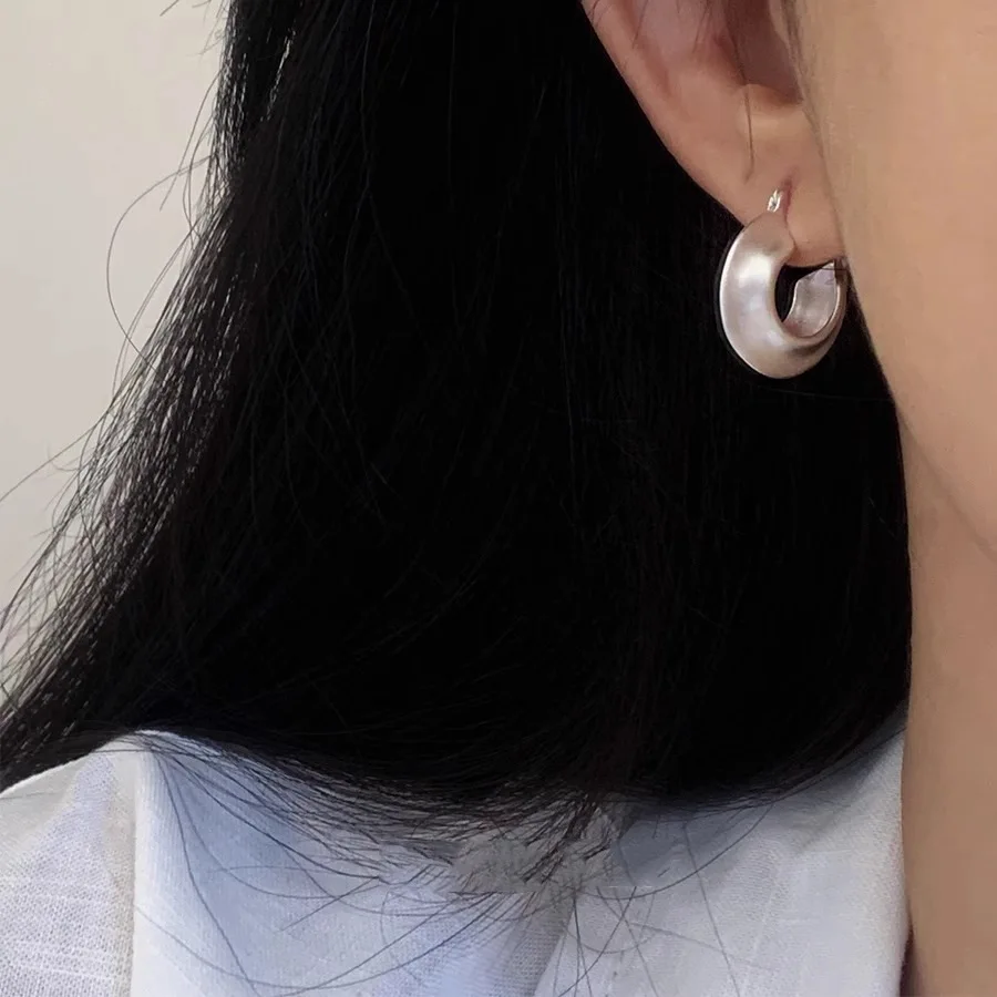XIYANIKE Scrub Arc Ear Buckle Hoop Earrings For Women Classic Fashion New Jewelry Gift Party Daily серьги женские