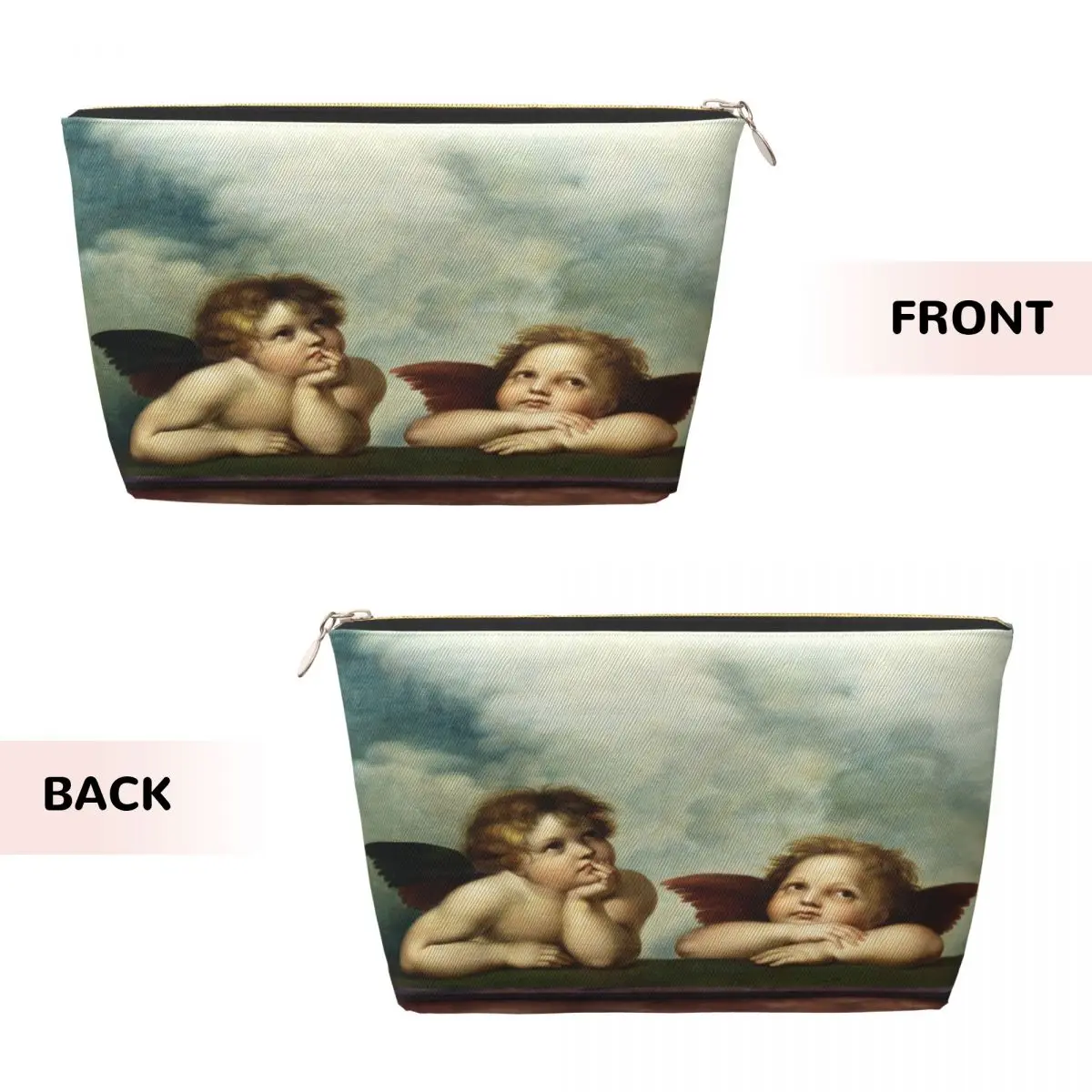 Custom Vintage Aesthetic Renaissance Angels Cosmetic Bag Large Capacity Cherub Wings Makeup Case Beauty Storage Toiletry Bags