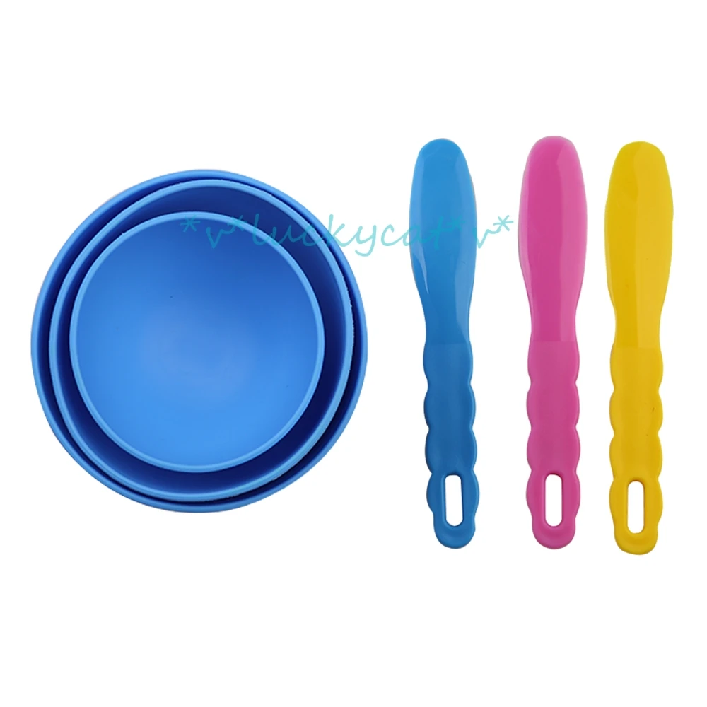 3pcs Dental Mixed  Bowl Dental Laboratory Silicone Mixed Flexible Mixing Bowl Dental Equipment Rubber Bowl or scoops