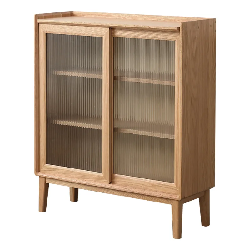 All solid wood Nordic dining side cabinet, modern and simple, kitchen locker, small apartment ultra-thin wine cabinet