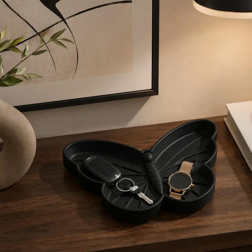 Butterfly Shaped Dish Cute Butterfly Jewelry Tray for Rings Earrings Elegant Vanity Ring Dish Organizer Decorative Plate for Car