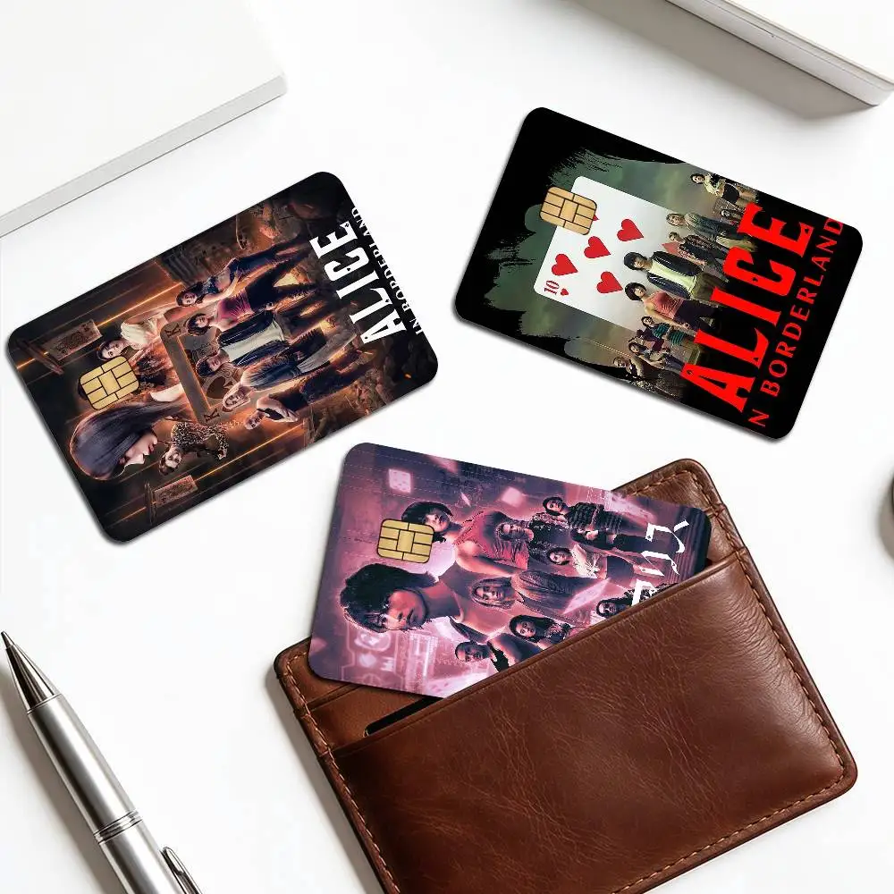 Alice In Borderland Movie Retro Cartoon Credit Card Skin Stickers For Bank Card Bus Metro Card Sticker Waterproof Women Gift