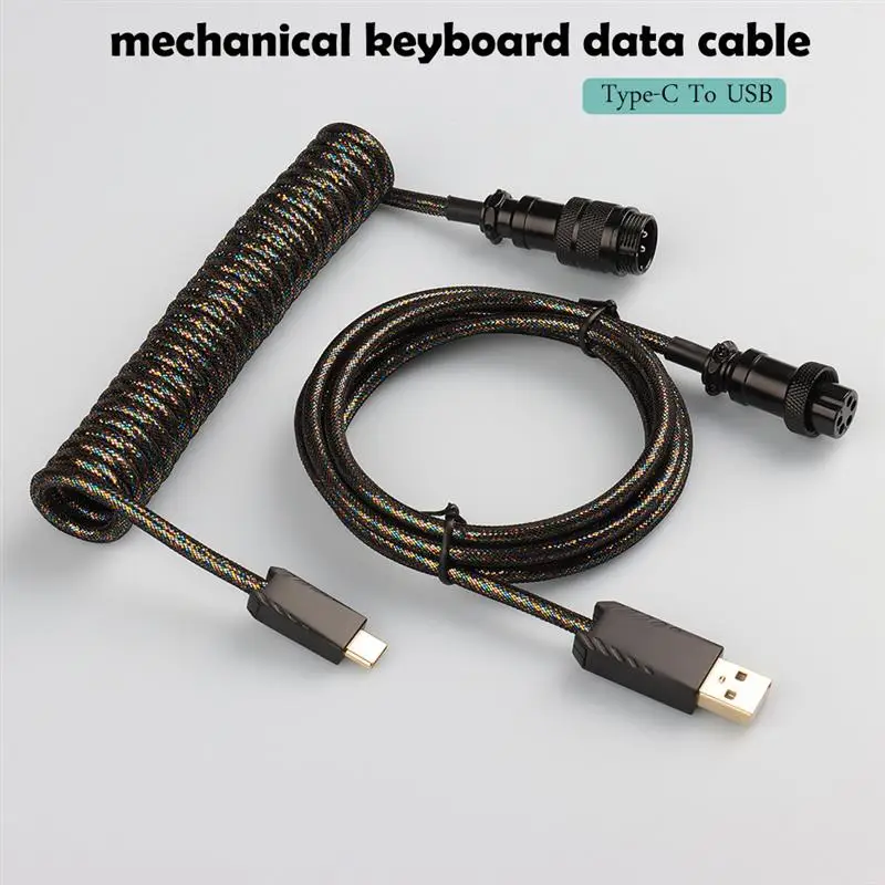 LANO 2023 Newest Mechanical Keyboard Using Usb C Colorful Connector Coiled Keyboard Cable