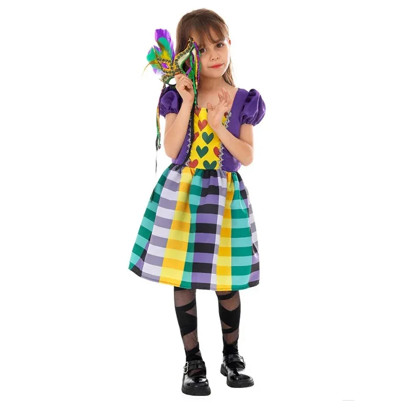 카니발 키즈 대비 공주 할로윈 코스프레 드레스 무대 쇼 소녀 의상 가면 무도회 파티 의상 마스크 dd45