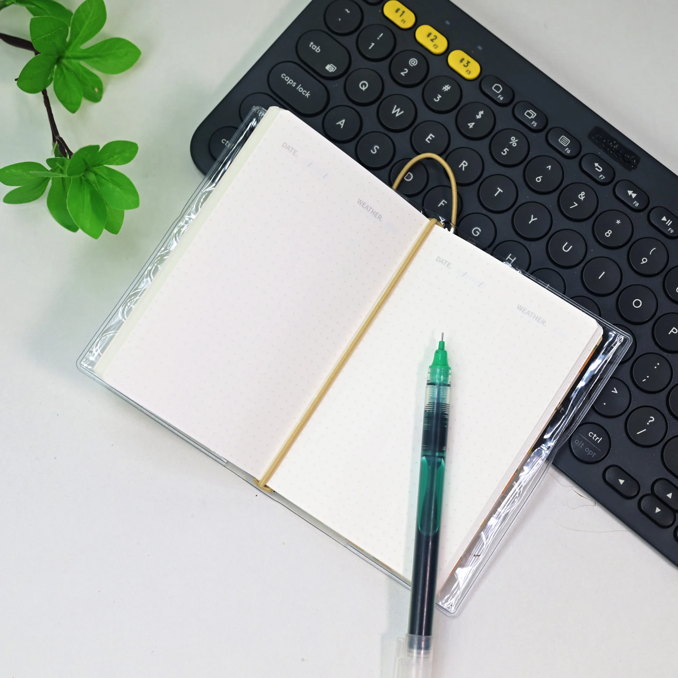 3 Pack A7 Mini Notebook Set with Clear PVC Cover, Blank Grid Dot Grid 3 Kinds Inner Pages, Portable Pocket Travel Journal Memo N
