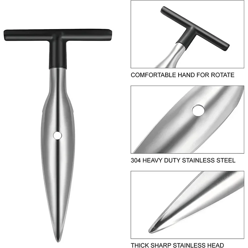 Stainless Steel Coconut Bottle Opener Fruit Hole Tool, Reusable Coconut Shovel Labor-saving Durable Safe Drilling Tool
