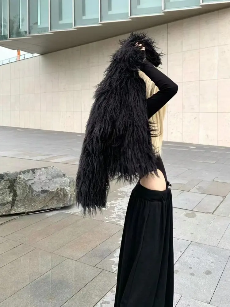 Winter New Women's Lambhair Fake Fur Jacket Loose Windproof Jacket