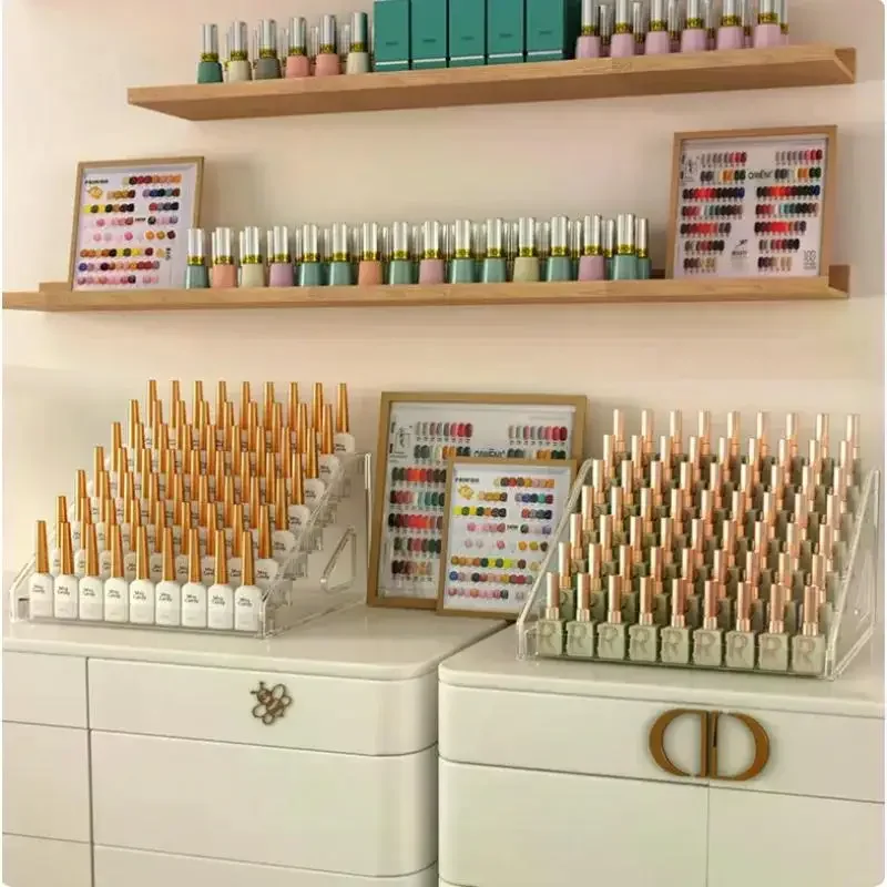 

New 3/4/5/6/7 Layers Acrylic Nail Polish Display Manicure Storage Organizer Gel Shelf Quick Install Cosmetic Rack Jewelry Stand