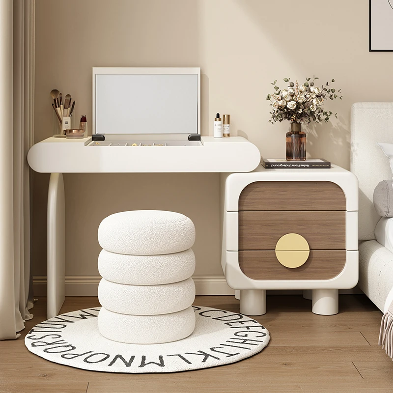 

Storage Design Dressing Table Makeup Glamour Elegant Cream Style Vanity Table Modern Luxury Penteadeira Bedroom Furniture
