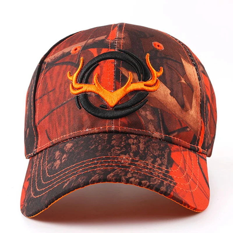 Casquette de chasse en plein air CamSolomon Jungle pour hommes, tête de cerf 3D, chapeaux de randonnée, casquette de baseball camouflage, casquettes