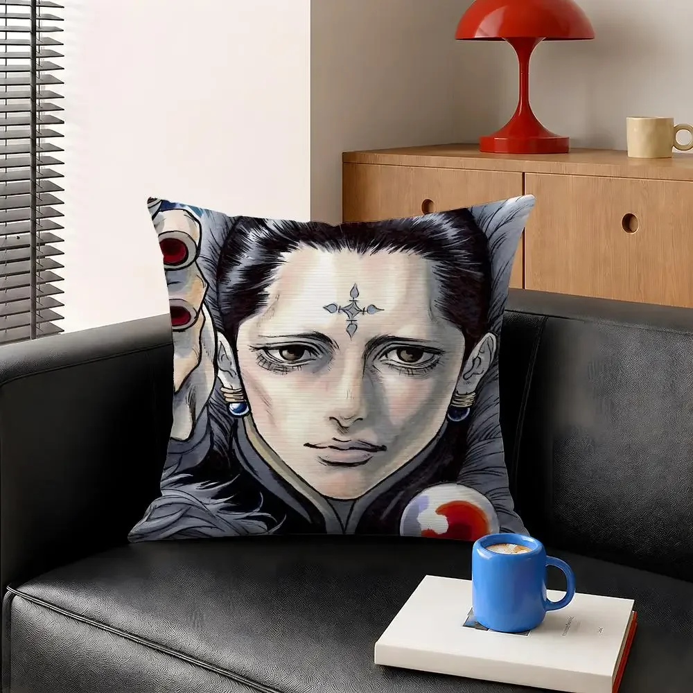 Anime Chrollo Lucilfer Hunter X Hunter Cushion Cover Decorative Pillowcase Soft Short Plush Cozy Durable Sofa Home Decor Items