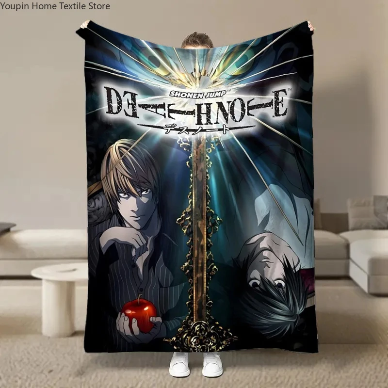 8 Size Aanime-Death-Note Flannel Blanket Fluffy Children and Adults Sofa Plush Bedspread Throw Lunch Blanket for Sofa Bed Gift view 6
