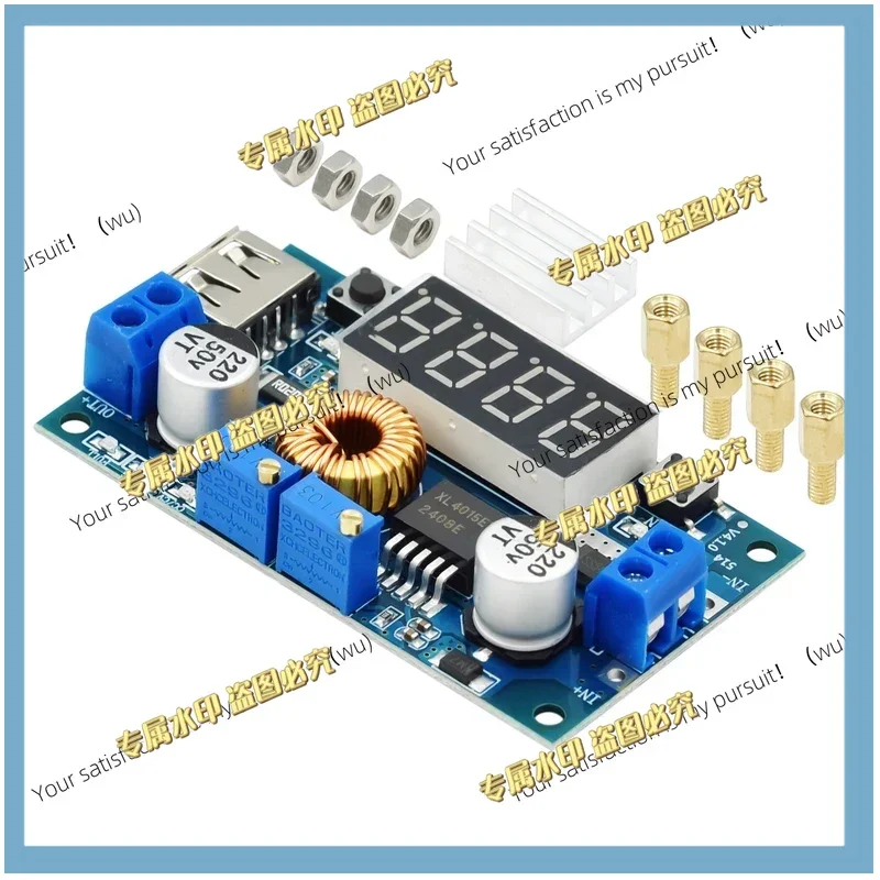 DC 5A Digital LED Driver, Lithium Battery Charger Module CC/CV USB Buck Converter with Voltmeter Ammeter