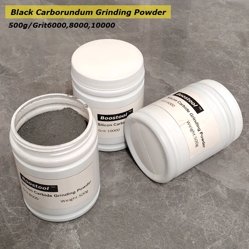 500 جرام Grit6000,8000,10000 مسحوق طحن كاربورنوم أسود فائق الصغر بواسطة آلة بهلوان الاهتزاز الجاديت اليشم العقيق تلميع #2