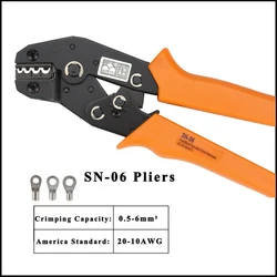 SN-06 non-insulated terminal Tool jaw pliers mini crimping terminal pliers