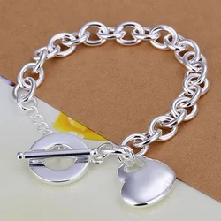 Fashion charms 925 sterling silver romantic heart Pendant Bracelets for women Wedding party gifts fine noble Jewelry temperament