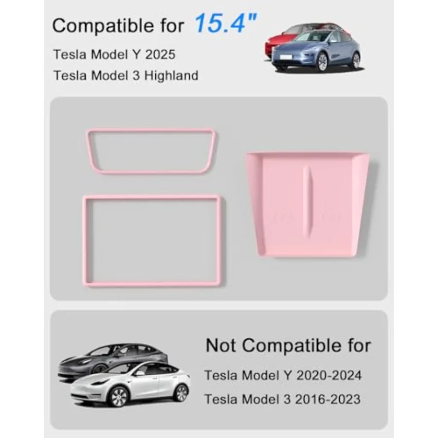 Protector Trim Frame for 15.4'' Y and Highland 2024-2026 Accories with Wirel Silicone Charging Mat Screen Edge and Rearview Mir