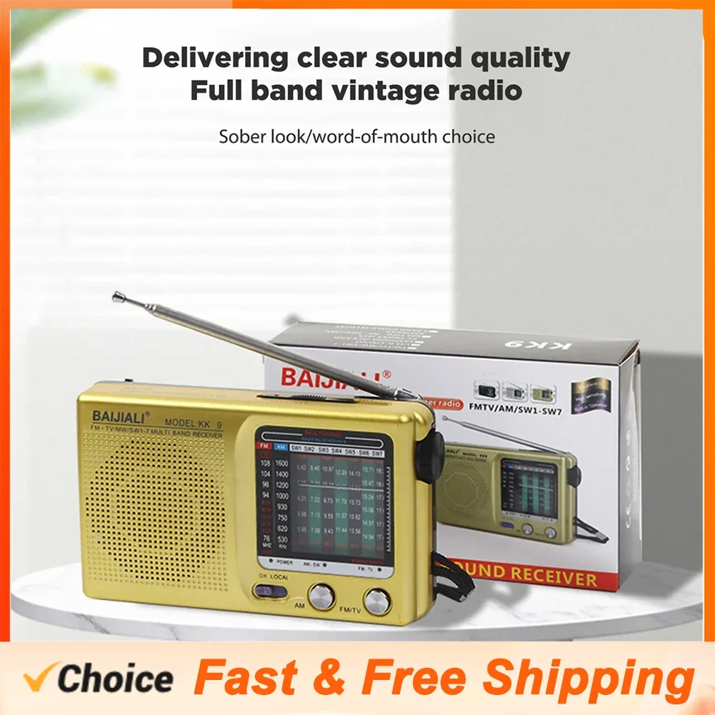 KK9 Weather Radio Battery Operated SW AM FM Portable Radio Longest Lasting Radio Walking Home For Emergency Hurricane Running