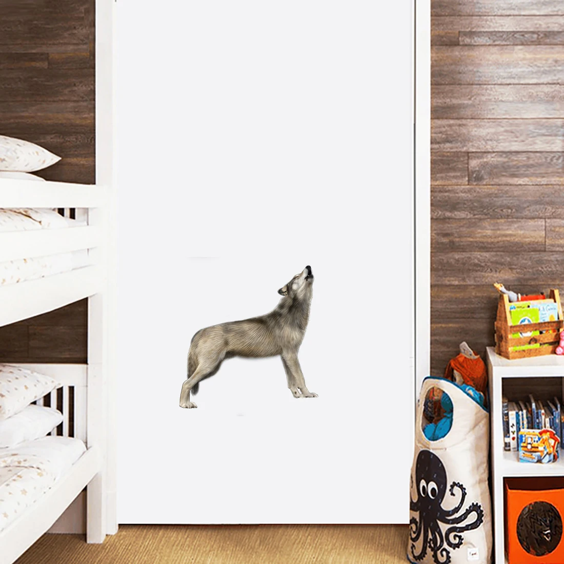 Three Ratels CP61 Hand drawn forest wolf cartoon animal stickers for home decoration