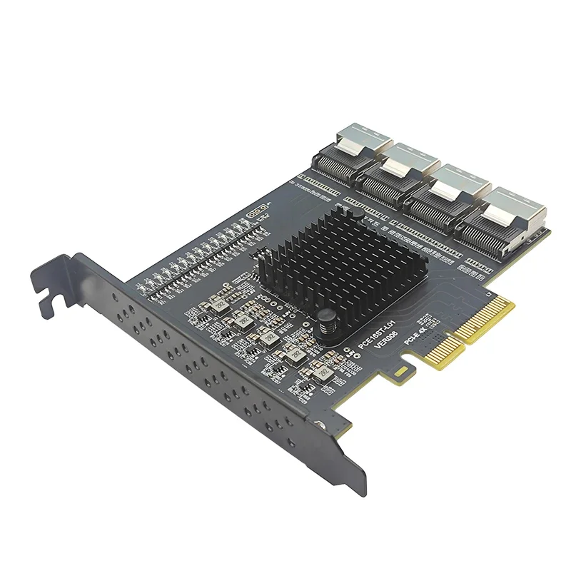 

Плата расширения PCI Express X4 на 4 порта MiniSAS SFF-8073 Riser PCIE на 16 портов SATA 3.0, 6 Гбит/с, контроллер LT8638 Чип для настольных ПК