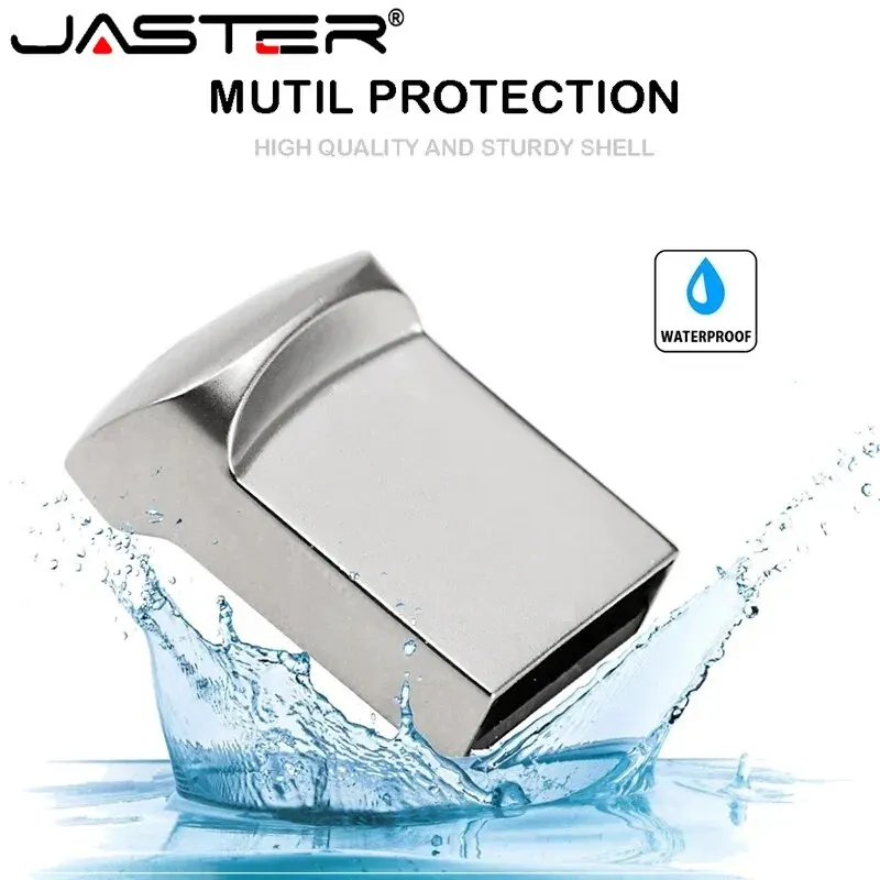 JASTER Super Mini Metal USB Flash Drives 64GB Creative Business Gifts Memory Stick Black Pen Drive 32GB Silver Pendrive 16GB