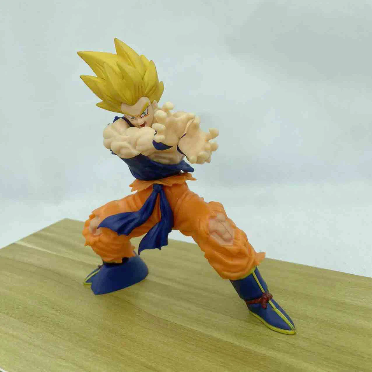 15cm Dragon Ball Anime Figure Son Goku Turtle Style Qigong Wave Battle Damage Version Peripherals Action Figure Desktop Gift Toy