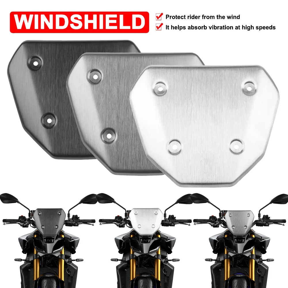 

Motorcycle Windshield Aluminum Windscreen For Yamaha MT-09 MT09 SP 2024 Front Wind Fairing Screen Aerodynamics Shield Bracket