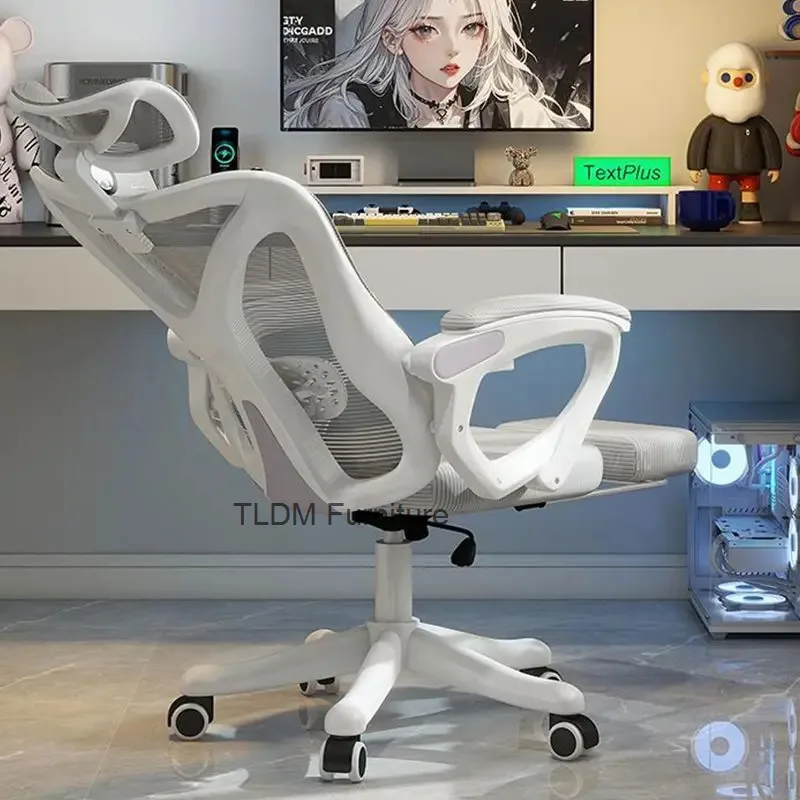 

Современное удобное офисное кресло, эргономичное удобное кресло с откидной спинкой, дизайнерское вращающееся кресло, прочная белая сетка, мебель Muebles