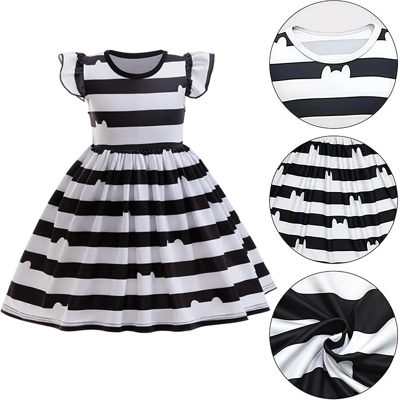 Costume da casa delle bambole Gabby Cosplay per bambini, abito da principessa a righe per gatti, per ragazze, carnevale, Halloween, compleanno, gioco di ruolo