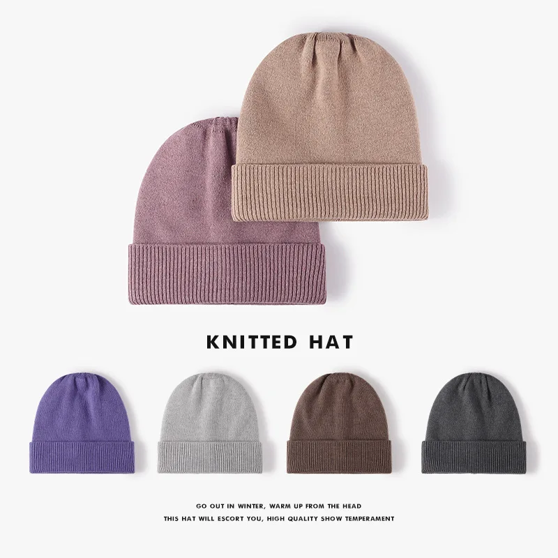 

Beanie Versatile Cap Fashion women's Woolen Hat Winter Big Head Caps Warm Ear Protect Outdoor Cold Hats Travel Knit Hat 4m664