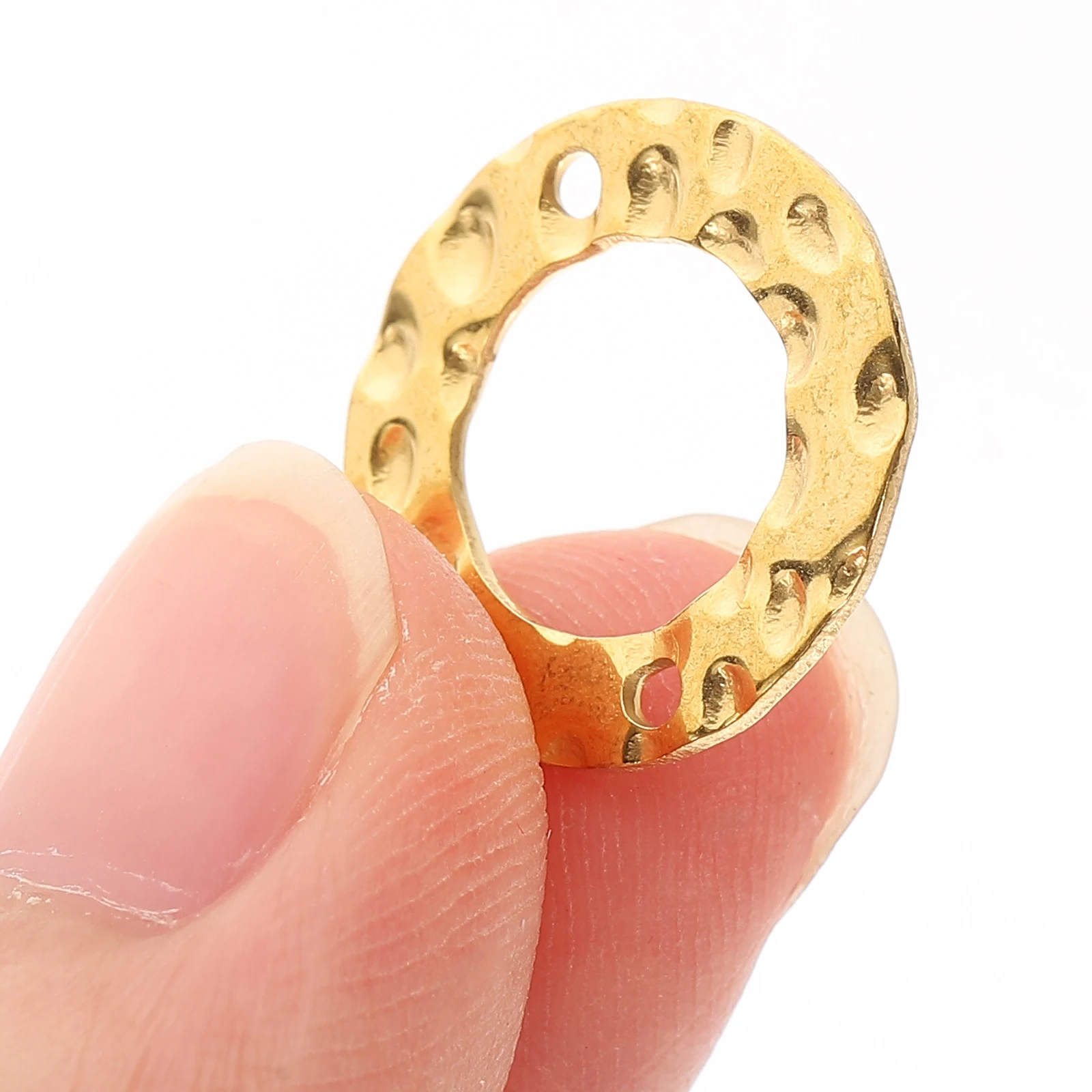 

40pcs Stainless Steel Double Hole Round Pendants Necklace Bracelet Earring Accessories Golden Silver Handmade Ornaments Charm