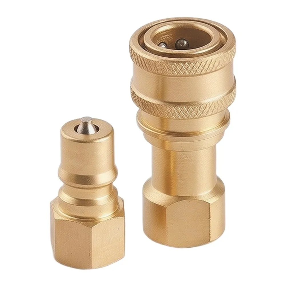 1set NPT1/4 NPT3/8 NPT1/2 NPT3/4 Brass Quick Disconnect Coupler Hydraulic Quick Coupler For High-Pressure Cleaning Equipment