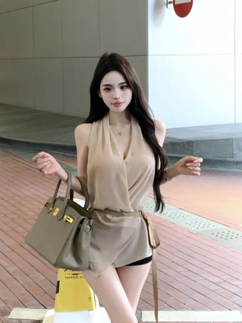 

V-Ne женский жилет, новинка лета, Sle Pure Desire Faion, облегающий пояс, шифоновая верхняя одежда, топ для поездок на работу, цвет Sle