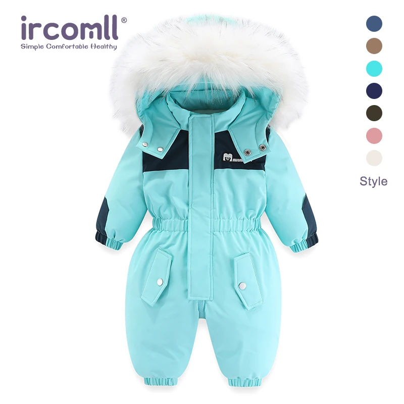 Ircomll crianças menino menina inverno snowsuit mais veludo jaqueta da criança roupas para menino infantil macacão com capuz 2-6y outwear