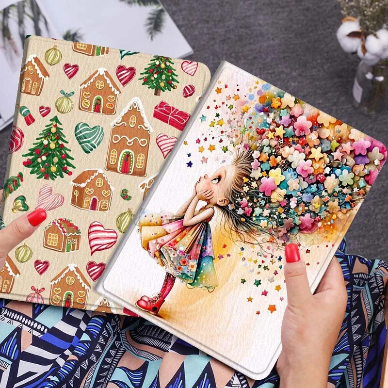 

Cartoon Girl Christmas Gift For Xiaomi Redmi Mi Poco Pad 2 5 6s 7 7s Ultra Pro Max 14 12.4 12.1 inch Soft Tablet Case